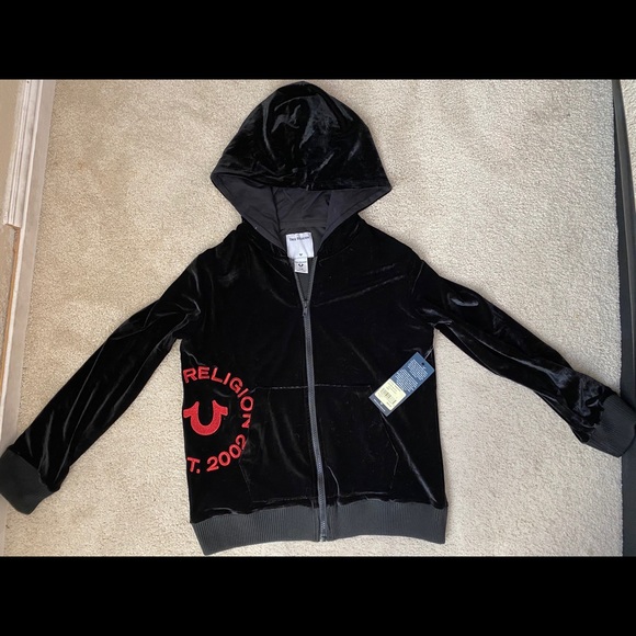 true religion velour hoodie